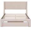 NicBex Full/Queen Upholstered Bed Frame with Velvet Headboard,Platform Bed Frame with 1 Drawer,Wood Slats Support,No Box Spring Needed,Easy Assembly - 4 of 4