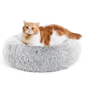 JIONJOY Round Dog Bed: Grey Pet Sofa Bed with Supportive Foam and Removable & Washable Coverr - 1 of 4