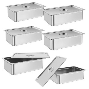 6 Pack Full Size Food Pan, Deep Commercial Catering Hotel Pans, NSF Certified, Stainless Steel Anti-Jamming Steam Table Pan - 1 of 4