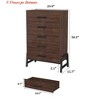 Living Room 4+2 Dresser/5 Dresser for Bedroom, 46.6 in /50.5 in Tall Drawer w/ Large Storage Space, Freestanding Wooden Closet Storage Dresser Chest - 2 of 4