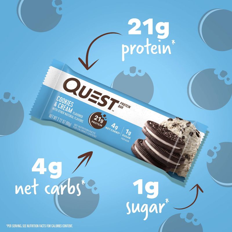 Quest Nutrition 21g Protein Bar - Cookies & Cream, 6 of 12