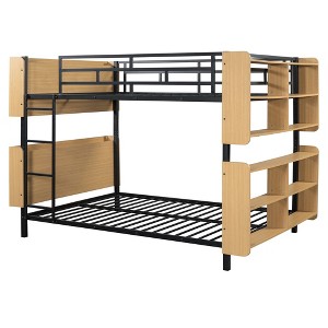 NicBex Full Over Full Bunk Bed with Guardrail and Headboard and Footshelvs,Loft Bed with Ladder and Converts to 2 Beds,Bunk Beds for Bedroom - 1 of 4