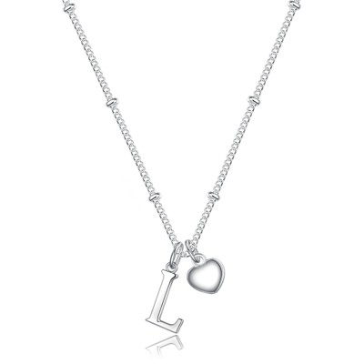 Turandoss Heart Initial Necklaces for Girls - Teen Girl Gifts Dainty Heart Pendant Silver Initial Necklaces for Women Jewelry