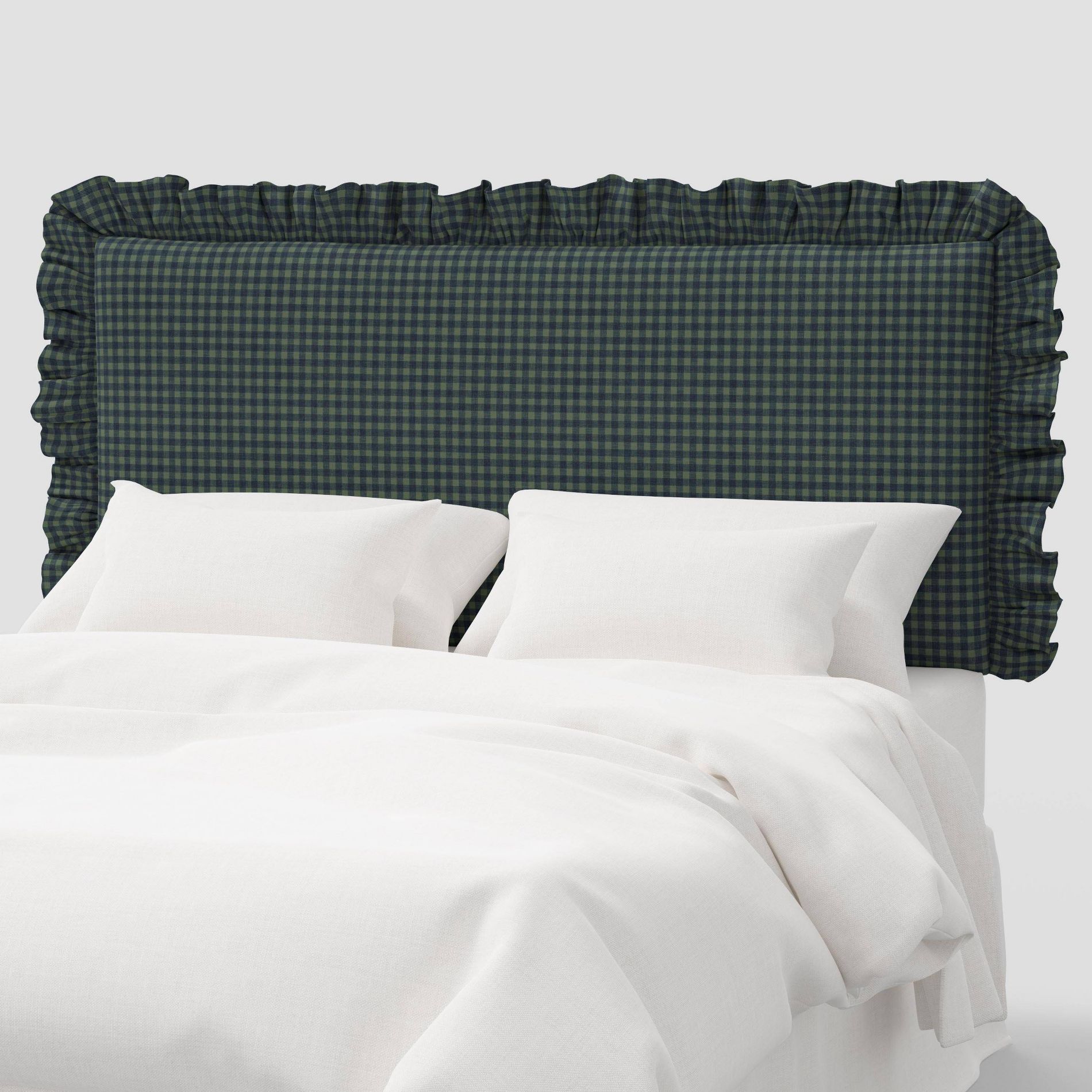 Queen Ruffled Wall Mounted Headboard in Whitaker Gingham Spruce - Threshold™ designed with Studio McGee