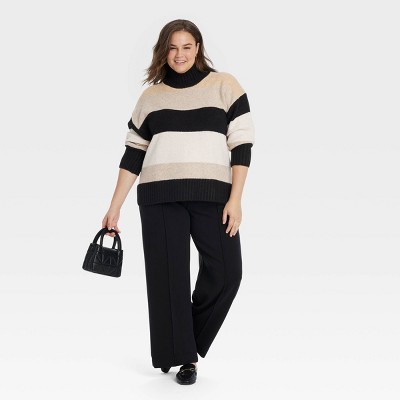 Women's Cozy Knit Mock Turtleneck Pullover Sweater