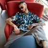Campus Sutra Men Men's Azure Blue & Forest Green Floral Abstract Shirt - 2 of 3