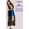 LA LEELA Women's Open Front Summer Holiday Beachwear Long Bathing Suit Duster Solid Vacation Swimwear Coverups Beach Cardigan M-L Black, Solid - 3 of 4