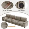 KWPZQEB 133" Modern Sofa Couch, 4-Seater Couch W/Deep Seat and Wide Armrest, Side Pockets, USB Port, Hidden Storage Arms for Living Room, Office - 4 of 4