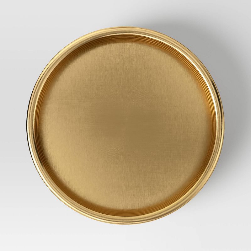 Metal Ribbed Decorative Tray Gold - Threshold&#8482;, 4 of 5