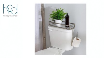 Neutral Angular Metal Wall-Mount Toilet Paper Holder with Storage Tray