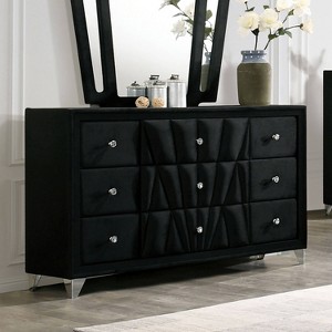 Puma 9 Drawer Upholstered Dresser Black - HOMES: Inside + Out - 1 of 4
