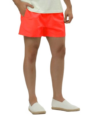 TATT 21 Men's Summer Solid Color Mesh Lining Swimming Board Shorts Orange 28 — фото 5