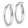 Black Bow Jewelry 4mm Polished Oval Twist Hoop Earrings in Sterling Silver, 26mm (1 in) - 2 of 4