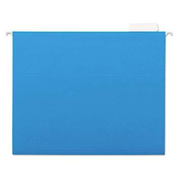 UNIVERSAL Hanging File Folders 1/5 Tab 11 Point Stock Letter Blue 25/Box 14116