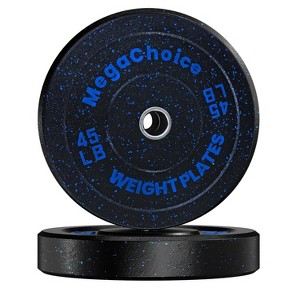1 Pair Weight Plate, 2 Inch Rubber Coated Grip Plate for Barbell, Steel Rubber Bumper Weight Plate for Strength Training Weightlifting - 1 of 4