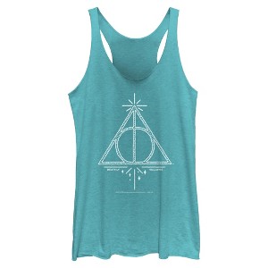 Women's Harry Potter Deathly Hallows Symbol Racerback Tank Top - 1 of 4