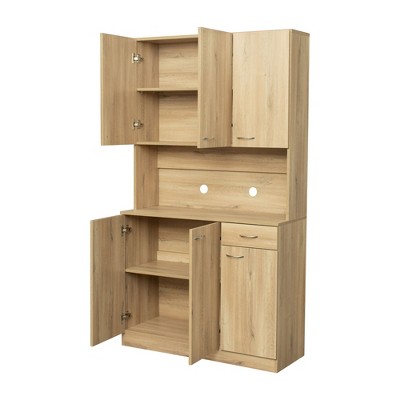 NicBex 70.87 Inch Tall Kitchen Pantry Storage Cabinet with 6-Doors,1-Open Shelves and 1-Drawer for Dining Room,Bathroom,Kitchen