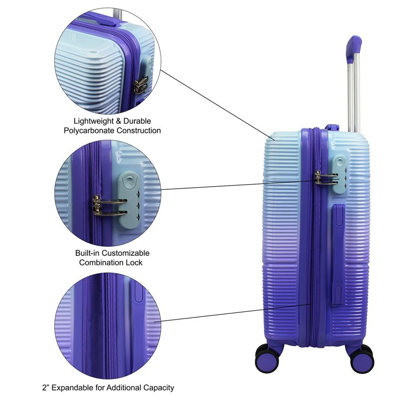 World Traveler Highways 2-Piece Hardside Carry-On Spinner Luggage Set, 4 of 10