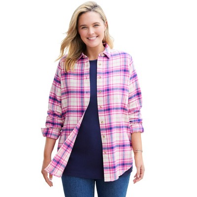 Woman Within Plus Size Classic Flannel Shirt
