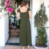 Anna-Kaci Women's Flutter Cap Sleeve Shirred Smocked Bodice Maxi Dress with Front Slits - 4 of 4