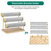 Unique Bargains Metal Wood Velvet 3 Tier Jewelry Organizer Stand - 3 of 4