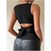 Women's Peplum Sleeveless Top Bow Tie Back Cutout Fitted Tank Blouse - 4 of 4