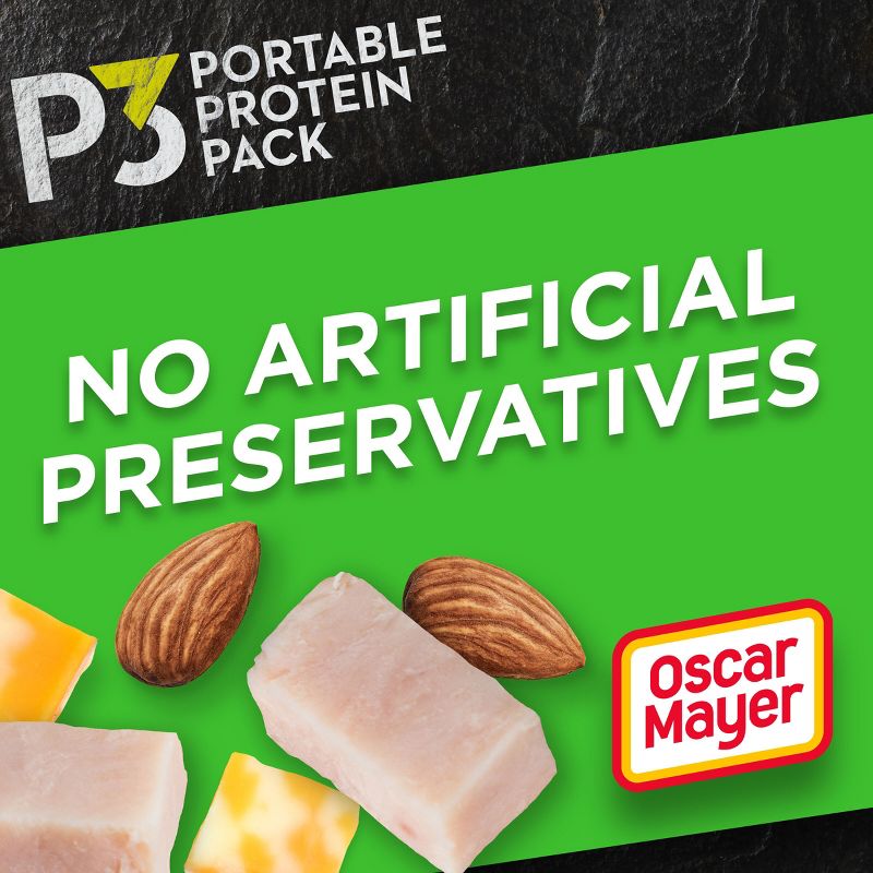 P3 Portable Protein Snack Pack with Turkey, Almonds &#38; Colby Jack Cheese - 10oz/5 Pack, 4 of 13