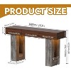 PAKASEPT 63" Extra Long Console Table with 3 Drawers, Wooden Narrow Entryway Table, for Hallway, Living Room, Brown - 4 of 4