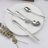 20-Piece Silverware Set – Contemporary Stainless Steel Flatware with Polished Mirror Finish, Includes 4 Place Settings & Serving Pieces - 4 of 4