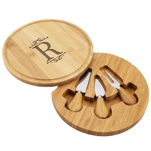 Picnic at Ascot Personalized Engraved Bamboo Charcuterie Board with Cheese Knives - 1 of 4