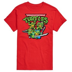 Men's - Teenage Mutant Ninja Turtles - Gaming Group And Logo Short Sleeve Graphic T-Shirt - 1 of 4