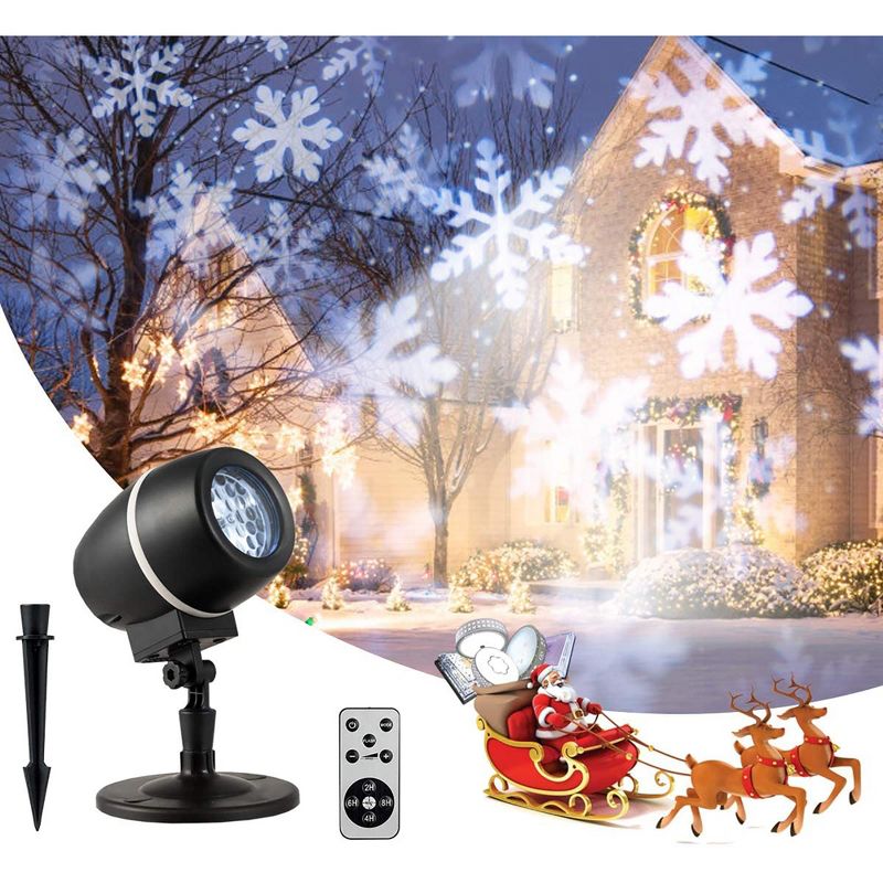 Costway Christmas Rotating Snowfall Projection Lights with Remote Control for Party, 1 of 11