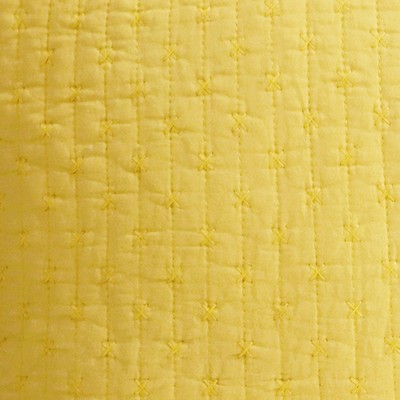 Sunlit Yellow Cross Stitched Cotton Euro Sham Set