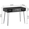 VECELO 39.3" Computer Desk Home Office Work Table with Drawers Study Writing Table Black/Brown/Gray - 3 of 4