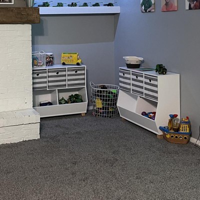 5pc Kids' Corner Cabinet Set With 4 Bins Gray/turquoise/aqua - Riverridge  Home : Target
