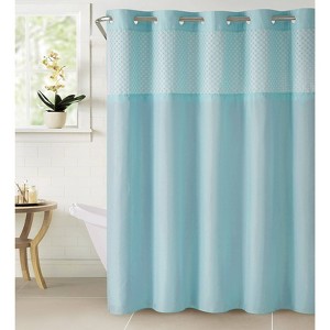 Bahamas Shower Curtain with Liner Crystal Blue - Hookless