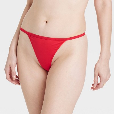 Women's Cotton Blend String Thong - Auden™ Wowzer Red S