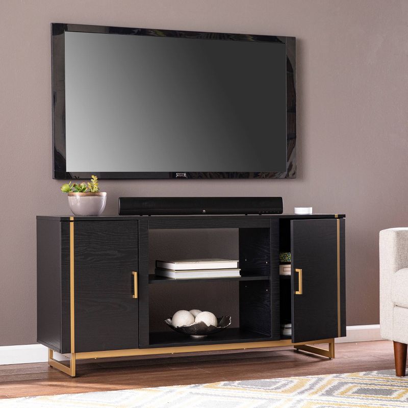 Monwit Modern Media Console with Storage Black/Gold - Aiden Lane, 4 of 14