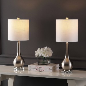 Set of 2 25" Dylan Metal/Crystal Teardrop Table Lamps (Includes LED Light Bulb) - JONATHAN Y - 1 of 4