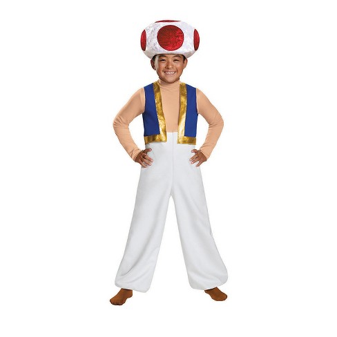 Boys' Deluxe Super Mario Bros. Toad Costume - Size 7-8 - White