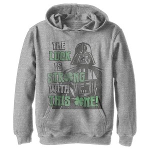 Boy's Star Wars Darth Vader St. Patrick's Day Luck Is Strong With This One Pull Over Hoodie - 1 of 4