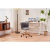 CAVINAS Modern Upholstered Home Office Desk Chair, Velvet Adjustable Office Chair with Handwoven Backrest and Adjustable Swivel Wheels - 4 of 4