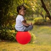 PLAYBERG Red Outdoor Patio Playground Hanging Adjustable Ball Round Swing, Inflatable Heavy Duty Rubber Round Swing Ball, Pump Included - 3 of 4