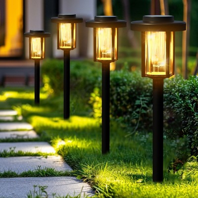 Gigalumi 6-Pack Solar Pathway Lights, IP65 Waterproof Outdoor Garden Lighting with Warm White Glow for Walkways, Yards & Porches