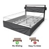 Upholstered Bed Frame with Storage Drawers, LED Headboard, Charging Station and Metal Slats for Bedroom - Baofuwish - 4 of 4