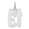 Black Bow Jewelry 14k White Gold, Jersey Collection, Small Number 13 Pendant - 3 of 4