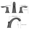 COZONY 3 Hole Bathroom Sink Faucet, Pop Up Drain with Hot Cold Water Lines - 2 of 4