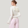 Anna-Kaci Active Women's Long Sleeve Henley Hoodie Activewear Top with Streamlined Fit and Lightweight Stretch Fabric - 4 of 4