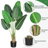 4 FT Artificial Bird of Paradise Tree with 8 Trunks, Faux Banana Leaf Plants with Pot, Lifelike Fake Greenery Plants for Indoor Outdoor Living Room - 3 of 4