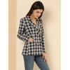 INSPIRE CHIC Women's Casual Fit Notched Lapel Double Breasted Plaid Formal Blazer - 4 of 4